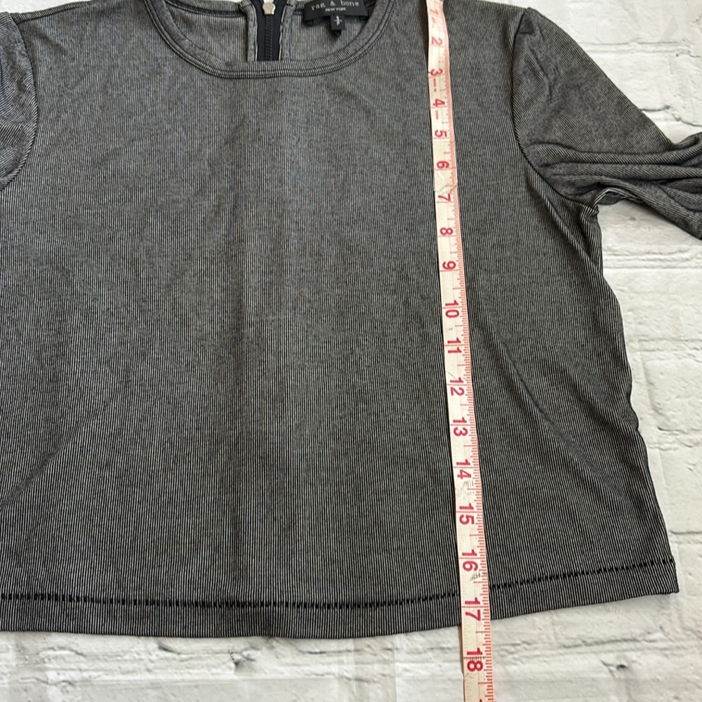 Rag & Bone Quinn Zip Short Sleeve Stripe Top - Picture 14 of 15